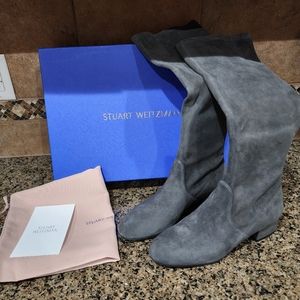 NIB Stuart Weitzman Raissa Suede Slate Boot